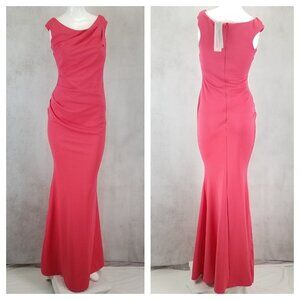 City Goddess Size 4 Long Maxi Dress Gown in Pink / Red